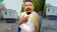 "Is this true," Woli Agba expresses shock as he sees a mobile home In the UK, Video goes viral