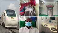 See how these Nigerians sat like kings, enjoyed their money on Lagos-Ibadan speed train, they say AC is too cold (photos)