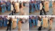 Pretty Asian bride in heels stun her Nigerian husband and guests at their wedding with legwork in video