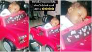 "Don't drink and drive": Baby boy sleeps off on steering of his toy car, video goes viral on TikTok