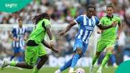 Super Eagles star caught “sagging” on the pitch, fans spot underwear, video