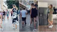 She kept growing till 22: Very tall oyinbo lady shares video of herself walking in public, many stare at her