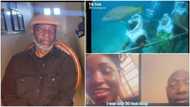 You went down 30 feet? Funny video shows Nigerian father's reaction when he sees daughter playing underwater