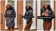 Nigerian lady in UK shows why she stops wearing thick clothes after one week in video