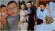 "We met on dating app": Lady with oyinbo husband shows him off, says he married her with pregnancy