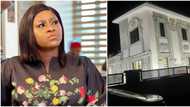 "So beautiful": Celeb friends in awe as Destiny Etiko shares photo of her all-white palatial mansion in Enugu