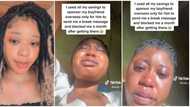 "Is this how men do?" Lady cries bitterly as boyfriend she sponsored abroad with her savings dumps her
