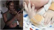 His name is Jayden Mensah: Skit maker Maraji welcomes first child, teases fans with photos of baby's hands
