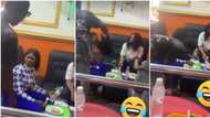 Video shows man snatching wig, slippers and phone from girlfriend after catching her dining with someone else