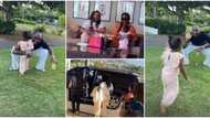 Detty December: Davido, Chioma and other Adeleke family members fly out for Xmas, singer plays with his niece