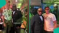 WAFCON star Ashleigh Plumptre ecstatic after meeting her idol Okocha, introduces him to dad