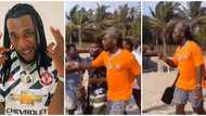 Singer Burna Boy storms the beach in Ghana, fans thrilled to see him (video)