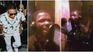 "Never give up": Throwback video emerges of Wizkid doing music freestyle in studio during hustling days