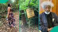 Lady visits Wole Soyinka's forest house in Abeokuta, shows weird signposts she saw there