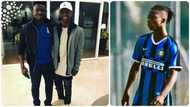 Like father, like son: Meet Obafemi Martins' boy who has thunderous shot like his dad (see video)