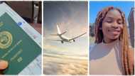 "You have escaped Nigeria": Lady packs her things, relocates to UK, posts video of flight experience