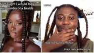 Hilarious reactions trail lady's DIY braids attempt: "You dey manage attachment"