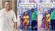 Is the dwarf her hubby? Reactions as Mr Ibu's daughter teaches actor and mysterious man 'trenches' dance step