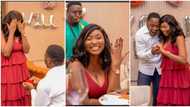 "I was busy getting engaged": Pretty Nigerian damsel says yes to her man, flashes cute ring in sweet photos