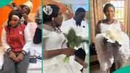 Lady graduates from school and weds on same day, video from her wedding elicits mixed feelings