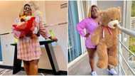 Actress Eniola Badmus shows off teddy bear she got on Valentine’s Day