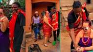 "She flew all the way from Florida to find love": Nigerian man flaunts oyinbo lover in cute video