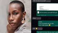 "I don't like typing": Nigerian lady makes PDF file for talking stage with men, WhatsApp chat leaks