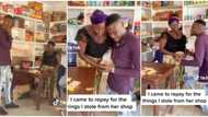 "I stole from her shop": Nigerian man makes amend many years after stealing sweet, shocks the woman in video