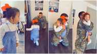Viral video captures priceless reaction of baby when soldier-father came home after 7 months