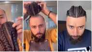 Video of man transforming his bald look with braided wig sparks reactions: "It is over for women"