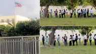 "What people go through for American visa": Nigerians seen queuing up at embassy in long line