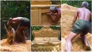 Man transforms mud into beautiful kingsize bed, his video wows many on social media