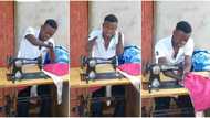 "Nothing is impossible": Talented man who has no hands becomes a tailor, makes dresses in viral TikTok video