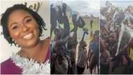 Nigerian woman put smiles on poor pupils' faces as she buys them shoes, says they trek miles barefooted