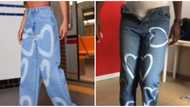 At least e get love design: Hilarious reactions as lady receives undersized denim from online vendor