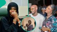 Video as man kneels to spray 2Baba's wife Natasha Osawaru money at her low-key b'day party