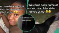 "Deputy parent": Video emerges as lady locks out younger sister for returning home by 12 midnight