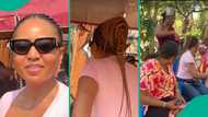 Nigerian lady captures how Regina Daniels arrived on movie set with mum, video shows luxury cars