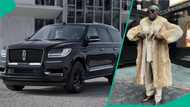 "Emilokan motor don land": Portable celebrates as his Lincoln Navigator SUV finally arrives Nigeria