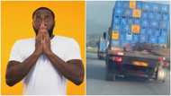 Truck without 1 tyre at back seen carrying crates of beer on Lagos-Benin road in video, Nigerians react