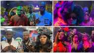 BBNaija: Official photos show hot moments from Saturday party, housemates kiss, flaunt assets in Ankara styles