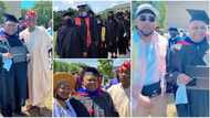 Davido's Billionaire Father, Cousin B Red Attend Uncle's Graduation Ceremony in the US