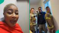 Nigerian lady in UK shows how friend was rescued after being stuck in elevator, sparks buzz