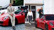Savage: Alex Rodriguez proudly poses next to expensive red Porsche he had gifted J Lo
