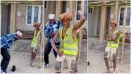 Young man approaches labourer on construction site, plays music for him, asks worker to dance in viral video