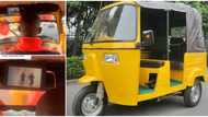 Business class Keke: Man spotted in Kano with Keke Napep that has small TV, home theatre & rug, video emerges
