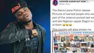 Late rapper DaGrin’s photo included on Sierra Leone’s wanted list for joining recent protest, Nigerians react