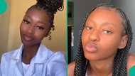 Lady laughs uncontrollably after seeing man her friend has been crushing on, people react
