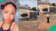 Nigerian lady shares experience after visiting gigantic house built to look like Mercedes car
