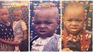"An angry child": Lady digs out her husband's childhood photo where he frowned face, posts it online